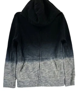 Ruum Kids Unisex Ombre Dyed Zip Up Sweatshirt Hoodie Black/Gray Medium 10 - Picture 1 of 13