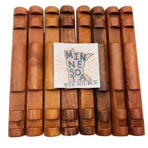 8 Lincoln Logs Amber 2 Notch Round Specialty Slots 6" Rare Wood Parts - Picture 1 of 6