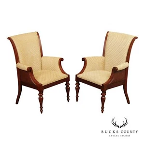 Ethan Allen British Colonial Style Pair of Host Armchairs - Picture 1 of 16