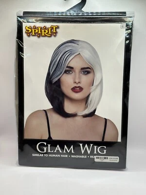 Peluca Spirit Halloween Glam negra y gris nueva en paquete Foto 1 de 2