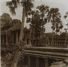 Cambodge Temple d’Angkor Photo Stereo PL52P1n7 Plaque de verre Vintage