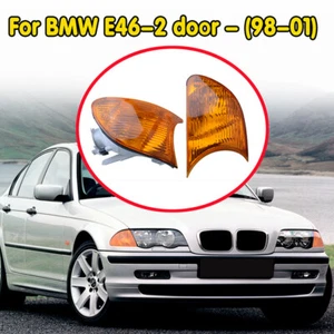 Par de luces de señal de esquina amarillas para 2000-2001 BMW E46 2D cupé convertible AO - Imagen 1 de 8