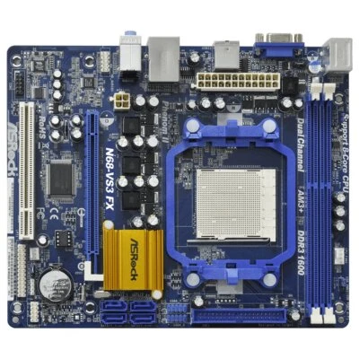 ASROCK N68-VS3 FX Motherboards NVIDIA GeForce 7025 DDR3 Socket AM3+ Micro ATX - Image 1 of 2