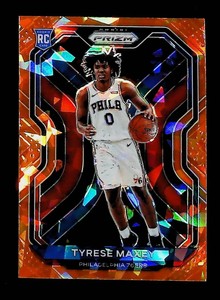 2020-21 Tyrese Maxey Panini Prizm #256 Orange Ice Rookie