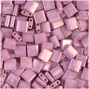 Miyuki Tila 2-Hole Square Beads 5mm Opaque Antique Rose Luster MBTL-599 - Picture 1 of 2