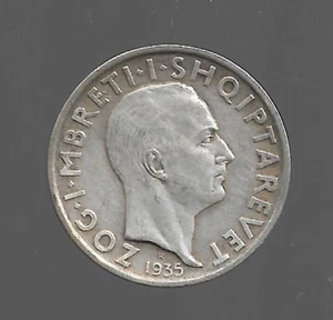 1935 Albania coins 1FR.AR. Ag 5Gr.See the picture. Ma25 - Picture 1 of 2
