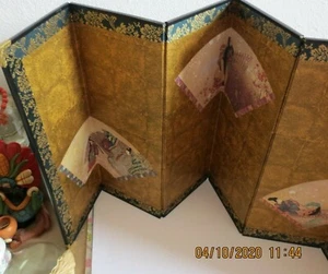 Byobu Panel Japanischer Faltschirm Sutras auf Faltfächer - Bild 1 von 10