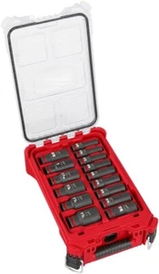 milwaukee 49-66-6802 SHOCKWAVE Impact Duty™ Socket 1/2” Dr 15PC SAE PACKOUT Set - Picture 1 of 2