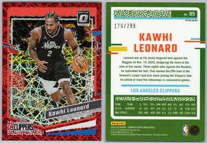 2023-24 Donruss Optic Red Velocity Prizm /299 #95 Kawhi Leonard L.A Clippers - Picture 1 of 1