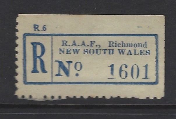 Etiquetas de registro de Australia RAAF PO Richmond NSW # 1601 Foto 1 de 1