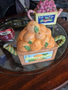 1995 Cardinal Inc Sunny FreshOrange Kiste Keramik Teekanne - Bild 1 von 6