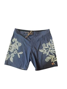Pantalones cortos de natación RVCA RUCA para hombre talla 36 8” entrepierna elásticos florales grises  - Imagen 1 de 8