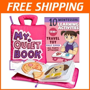 Quiet Book for Toddlers - 10 Engaging Learning Activities, Perfect for Travel - Picture 1 of 10