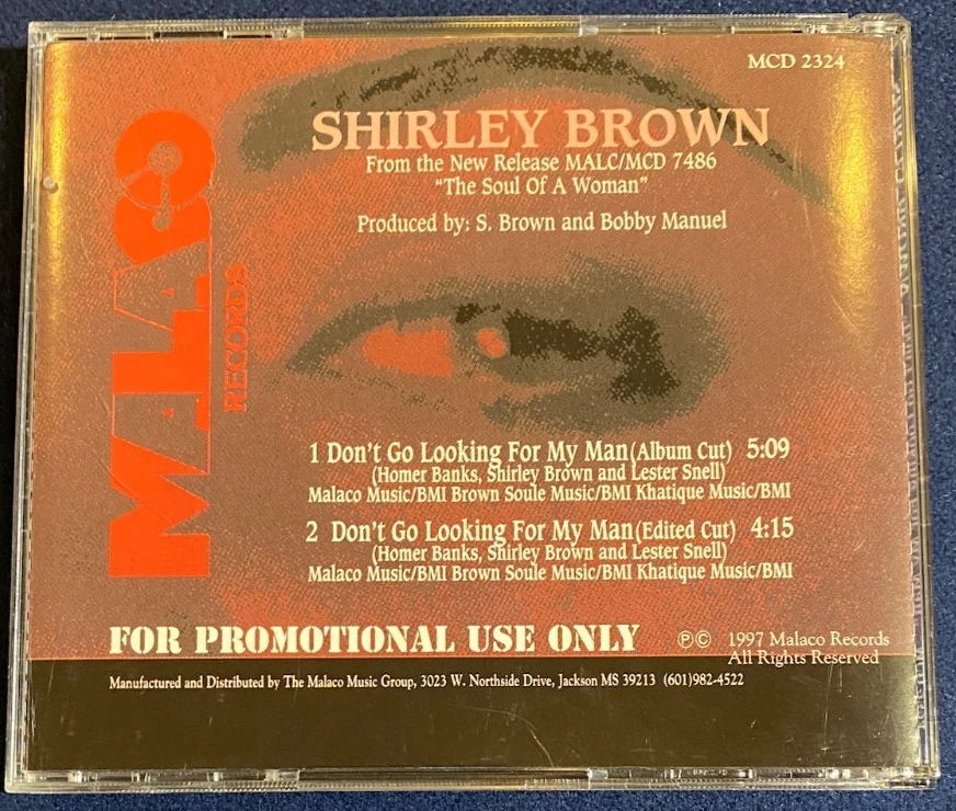 Shirley Brown - Don't Go Looking For My Man - indie R&B MCD 2324 promo CD single - Image 1 of 1