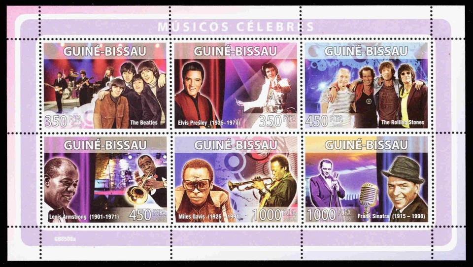 GUINÉ BISSAU Mi 3977KB - Celebridades da música "Folha de lembrança" (pc33475) - Imagem 1 de 1