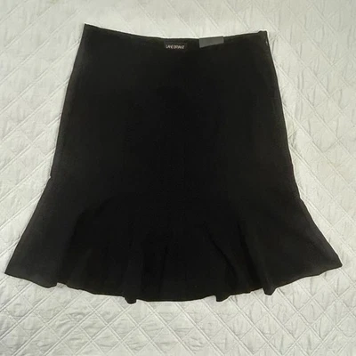 Falda para mujer Lane Bryant talla 16 dobladillo acampanado negra carrera hasta la rodilla Foto 1 de 4