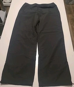 Adidas Nylon Track Pants Black Mesh Lined Zip Ankle Retro Y2K Womens XL Pockets - Picture 1 of 10