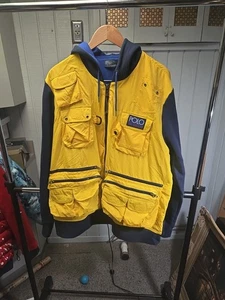 Polo Ralph Lauren Jacket Hi Tech Hybrid Hoodie Vest Fishing USA Utility XL - Picture 1 of 8