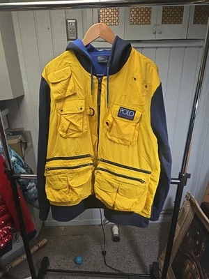 Polo Ralph Lauren Jacket Hi Tech Hybrid Hoodie Vest Fishing USA Utility XL - Image 1 of 4
