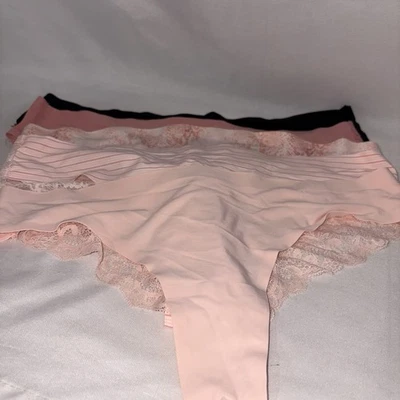 MARILYN MONROE 5-Pair No Show Hipster Lace Back Underwear Panties Nylon Size L - Image 1 of 4