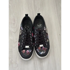 G by Guess Tenis Mujer Talla 7 Negro Estampado Floral Cómodos Zapatos Informales - Imagen 1 de 10