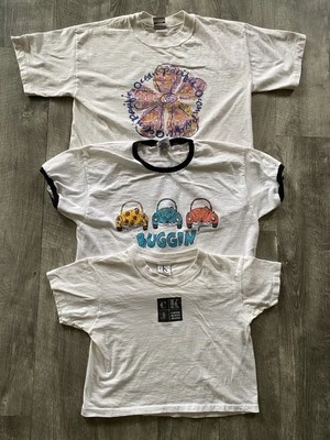 Lote vintage de una sola puntada con tapa corta Ocean Pacific Calvin Klein Volkswagen Buggy Foto 1 de 4