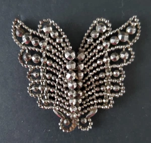 Vintage Victorian Cut Steel Butterfly Belt Sash Buckle 2 1/4" - Picture 1 of 5