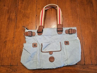 Bolso de mano Kipling Art Tote azul rojo mezcla de algodón Foto 1 de 4