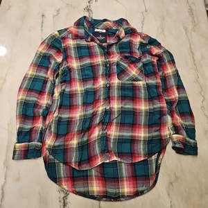 American Eagle Boyfriend Fit rot grün weiß kariert Flanell Größe Small - Bild 1 von 6