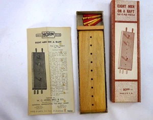 VINTAGE 1940s STRATEGY GAME EIGHT MEN ON A RAFT PEG CONTESTW.C. HORN DADDY JACKS - Picture 1 of 5