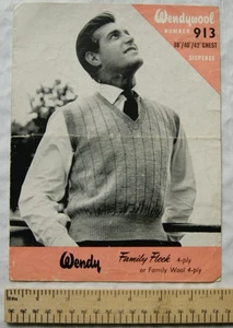 Vintage: Wendy 913 man's pullover, Family Fleck 4 ply, 38-42 inch chest - Picture 1 of 1