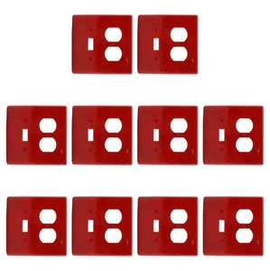 Hubbell NPJ18R Red Mid-Size Switch Plate Cover Outlet Nylon Wallplates 10-Pack - Picture 1 of 5