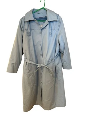 Винтажный порошок небесно-голубой Брайант парк шик Тренч с подкладкой и ремнем размер 6 - Изображение 1 из 4