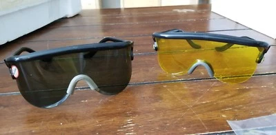 Gafas de sol vintage retro Mont Blanc lentes científicas negras y amarillas Foto 1 de 2