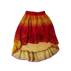 Doll House Girl’s size 4 Pink and Yellow Asymmetrical Open Knit Summer Skirt