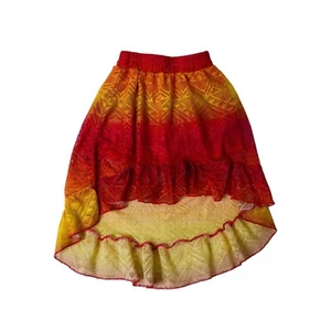 Girl’s Size 4 Summer Skirt Doll House Pink and Yellow Asymmetrical Open Knit - Picture 1 of 5