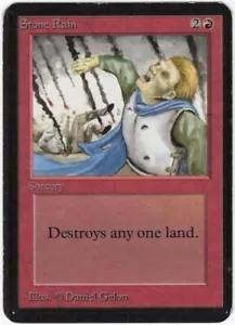Stone Rain 1993 Limited Edition - Alpha Red Common Sorcery MTG LP AZ1 - Picture 1 of 2