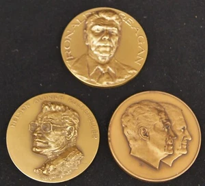SET OF 3 Presidential Bronze Medals Nixon/Spiro Regan VP Rockefeller 2.75" - Picture 1 of 6
