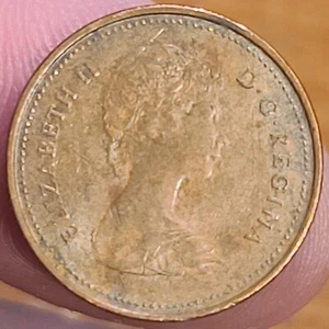 1980 Queen Elizabeth II Canada 1 Cent Reverse Die Crack - Picture 1 of 4