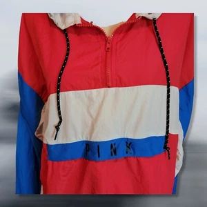 Rosa Victorias Secret Track Chaqueta Capucha Sudadera Cortavientos Talla M/L T46 - Imagen 1 de 8