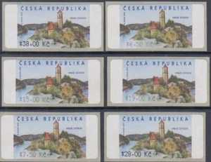 CZECHOSLOVAKIA # CZE001 CPL MNH SET of 6 MACHINE STAMPS of ZVIKOV CASTLE - Picture 1 of 1