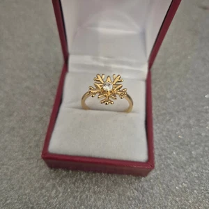 Moissanite solitaire ring in 18k gold over Sterling silver - Picture 1 of 4