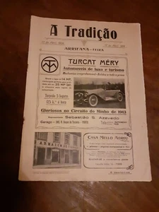Turcat Méry automobiles 1914 rare advertising in portuguese cover magazine antiq - Bild 1 von 7