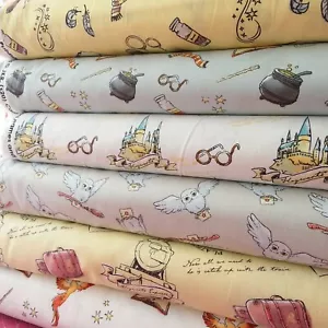 Harry Potter Doux Wash Motifs Tissu Coton Par Mètre Camelot Fabrics - Foto 1 di 13