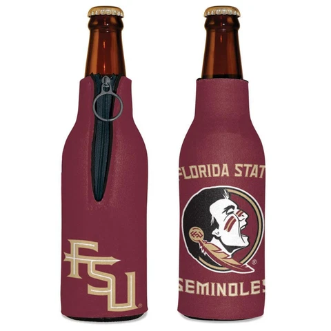 Florida State Seminoles 12oz Two Sided Bottle Cooler [NEW] NCAA Can Holder Foam Cover