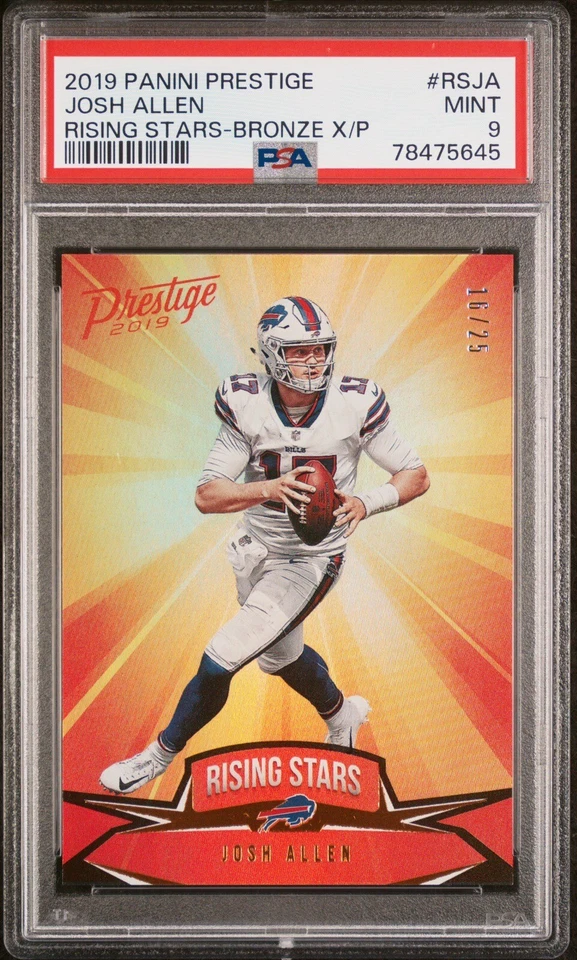 Josh Allen 2019 Panini Prestige Rising Stars Bronze /25 PSA 9 - POP 2 - Image 1 of 2