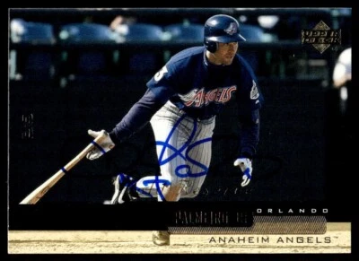 2000 Upper Deck Gold Reserve Orlando Palmeiro Auto Anaheim Angels #7 COA Card - Image 1 of 2