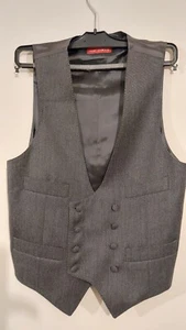 Marc Wallace Mens Black, Grey Waistcoat In Sizes Of 36"R, 38"R, 40"R - Picture 1 of 12