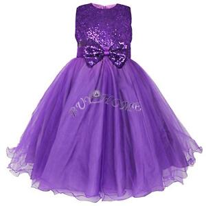 Flowers Kids Girls Dress Tulle Bridesmaid Wedding Prom Ball Formal Party Dresses
