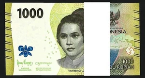 Indonesia 1000 Rupiah 2022, UNC, ½ BUNDLE, Pack 50 Pcs, Consecutive,P-New Design - Picture 1 of 5